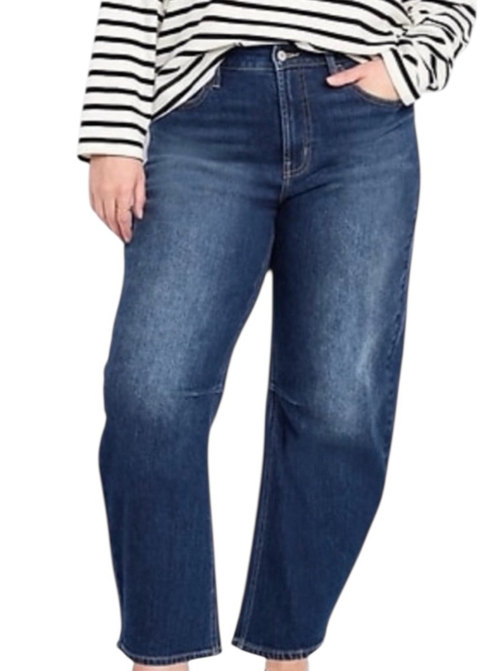 Old Navy High Rise Wow Barrel Leg Jeans Blue Size 22 Short NWT